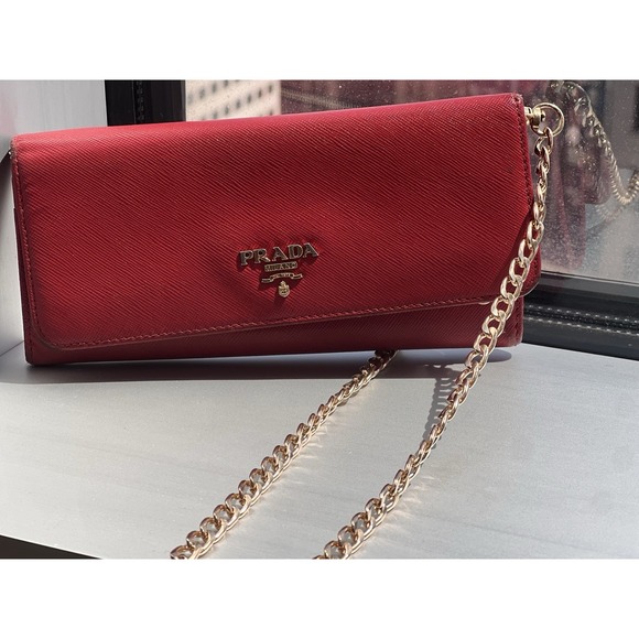 Prada Wallet On A Chain - Red EUC‎ - Picture 4 of 7